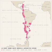 MS Zaandam January 3, 2027 itinerary map