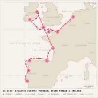MS Zuiderdam April 16, 2028 itinerary map