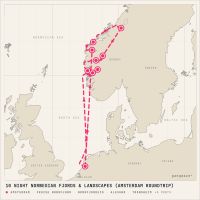MS Zuiderdam June 10, 2028 itinerary map