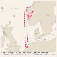 MS Zuiderdam July 15, 2028 itinerary map