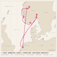 MS Zuiderdam July 22, 2028 itinerary map