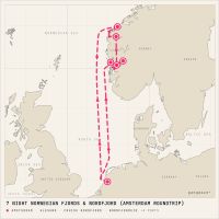 MS Zuiderdam July 29, 2028 itinerary map