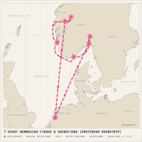 MS Zuiderdam August 5, 2028 itinerary map