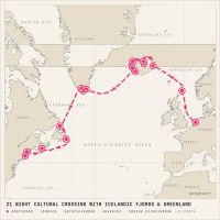 MS Zuiderdam August 12, 2028 itinerary map