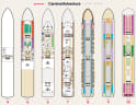 Carnival Adventure deck plans, all decks on one page
