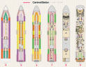 Carnival Elation deck plans, all decks on one page