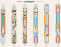 Carnival Spirit deck plans, all decks on one page