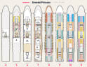 Emerald Princess deck plans, all decks on one page