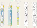 MS Zaandam deck plans, all decks on one page