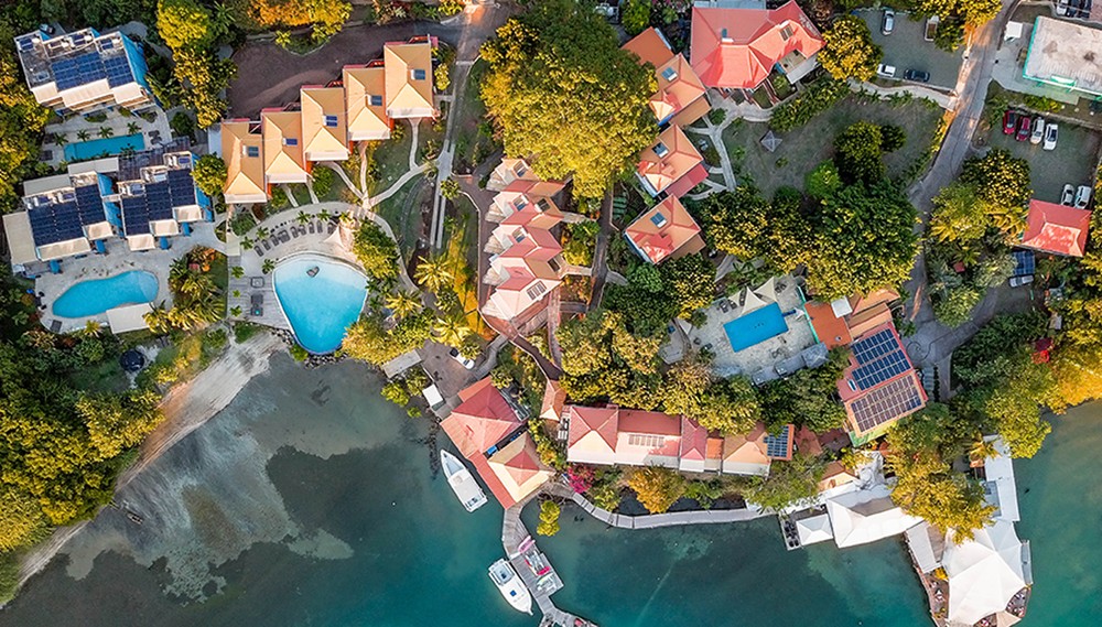 True Blue Bay Boutique Resort Arial View