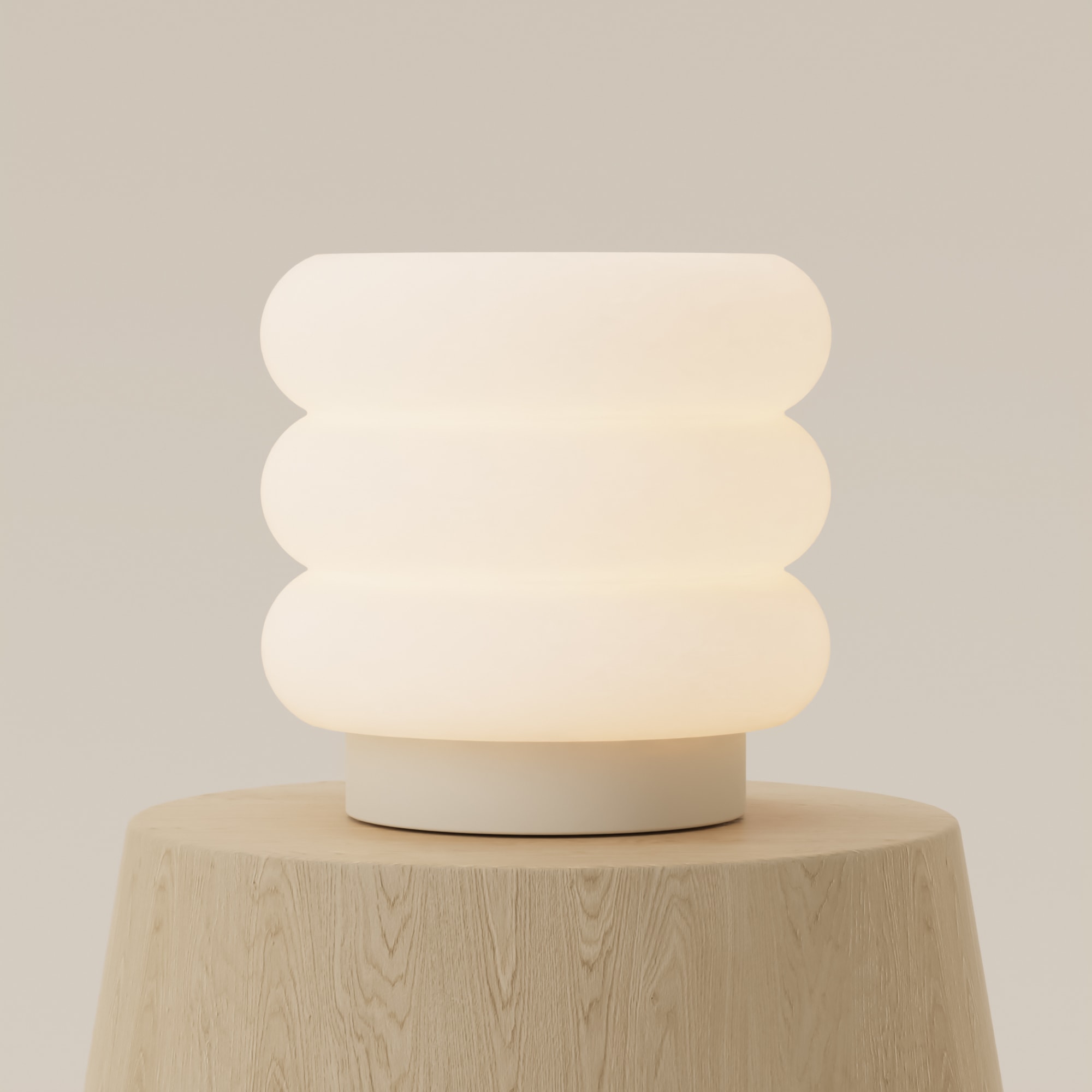 Gantri Argizari Small Table Light in a minimalist neutral finish, softly diffusing warm light
