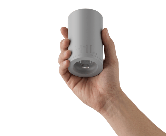 Gantri Helia wireless engine held in a hand