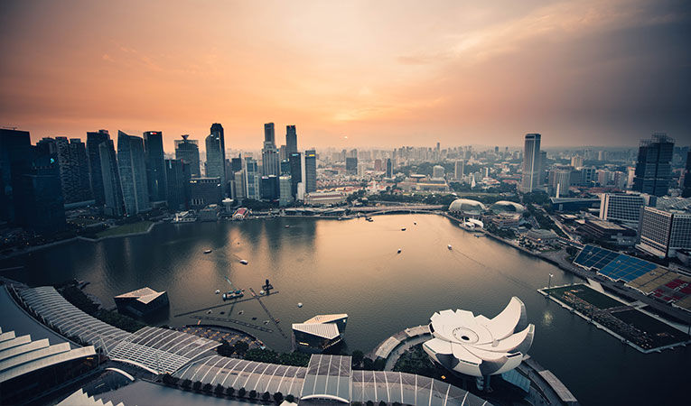 Downtown skyscrapers in singapore