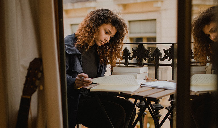 Girl studying in germany