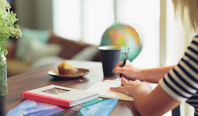 Girl planning her travels while getting a degree in germany