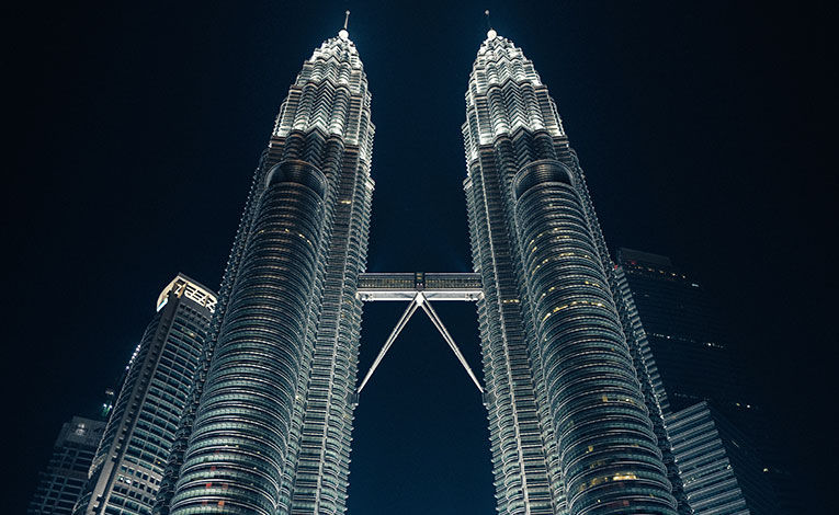 Night scene in the city of Kuala Lumpur