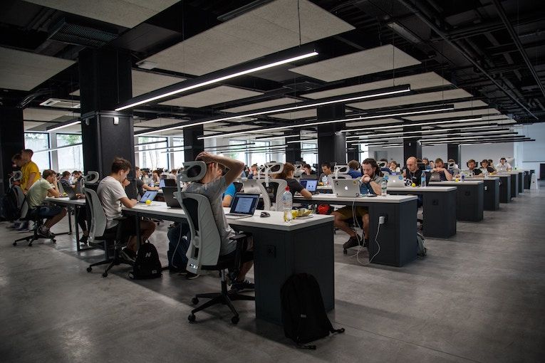 Busy office space