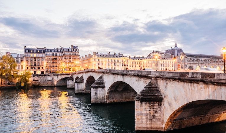 sunset along the seine