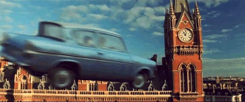 Harry Potter flying car GIF