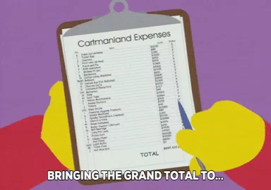 GIF of expenses list