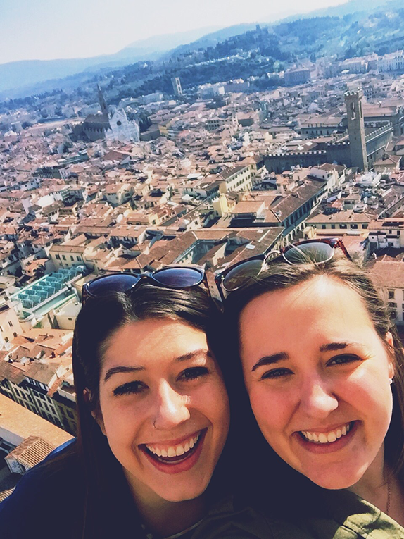 Women taking selfie