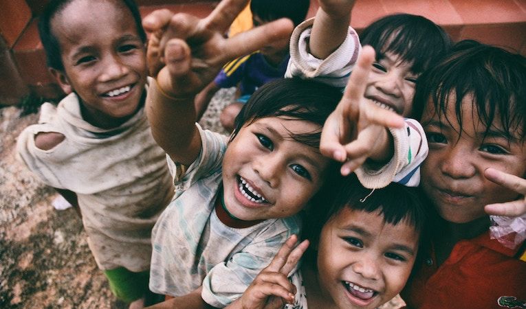 small kids smiling