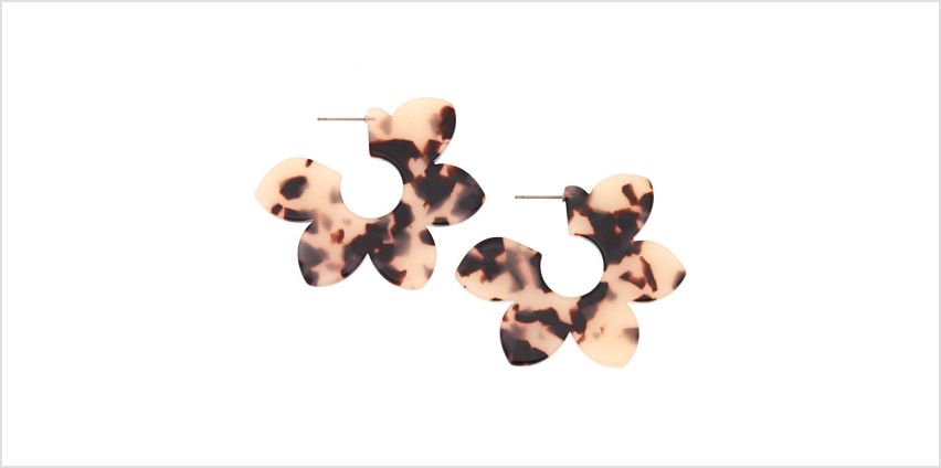 Go to Product: 50MM Resin Tortoiseshell Flower Hoop Earrings from Claires