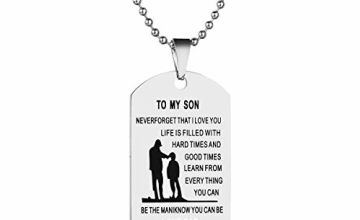 Hsumonre Father Tag Engraved Necklace Dog Tag ID Necklace fo