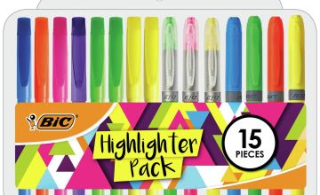 BIC Highlighter Set with Durable Case - Pack of 15 