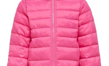 ONLY Kids Pink Hooded Puffer Jacket