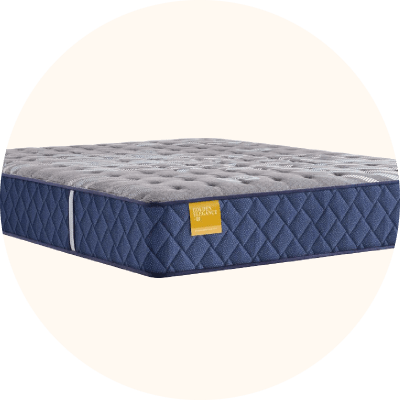 A navy quilted mattress.