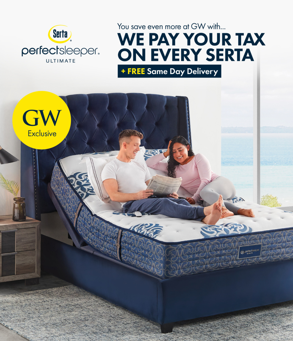 We Pay Tax and Free Same Day Delivery on Serta Perfect Sleeper mattresses