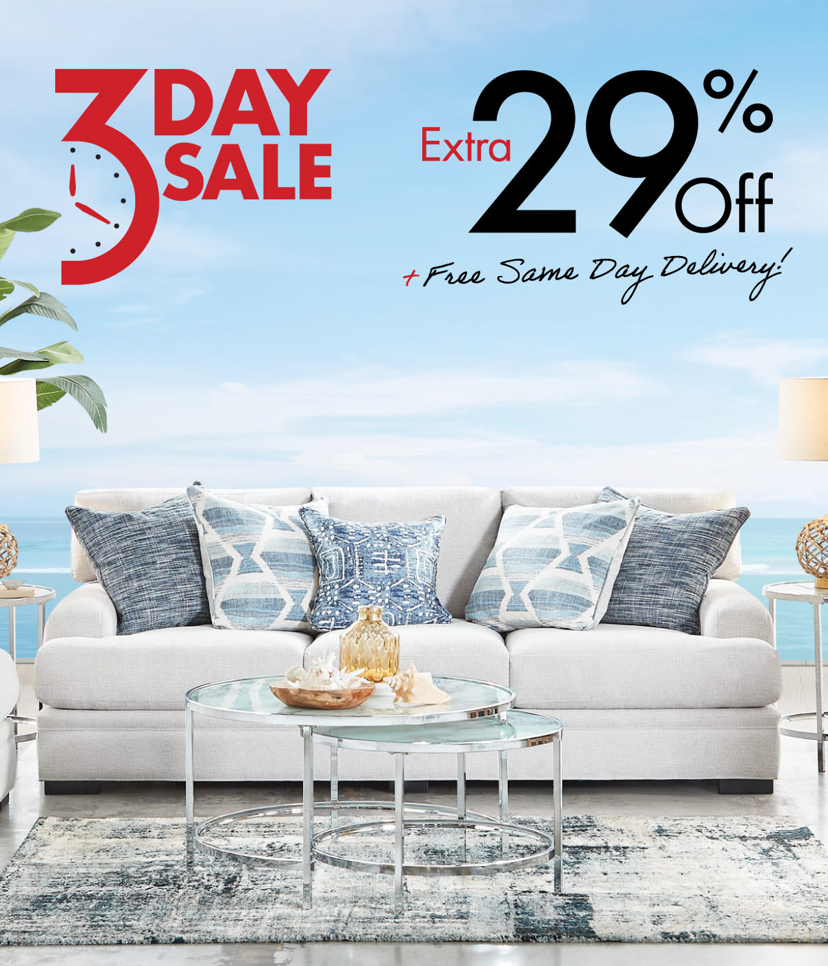 Banner image showing the 3-Day Sale at Gardner White where you can save an extra 29% off