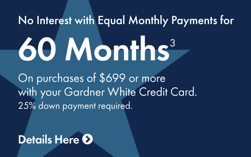 No interest payments with equal monthly payments for 60 months