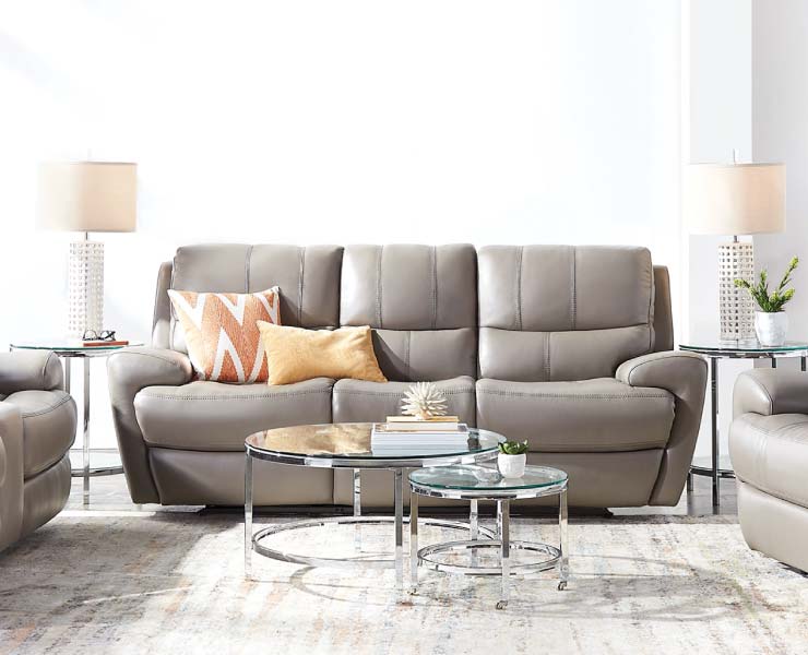 Tan dual loveseat recliner