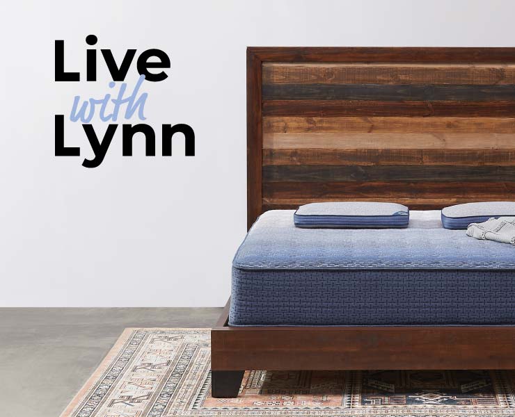 Live with Lynn next to mattress on bedframe