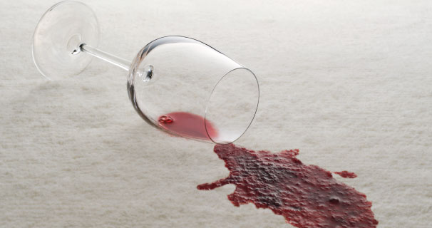 A spilled glass of wine.
