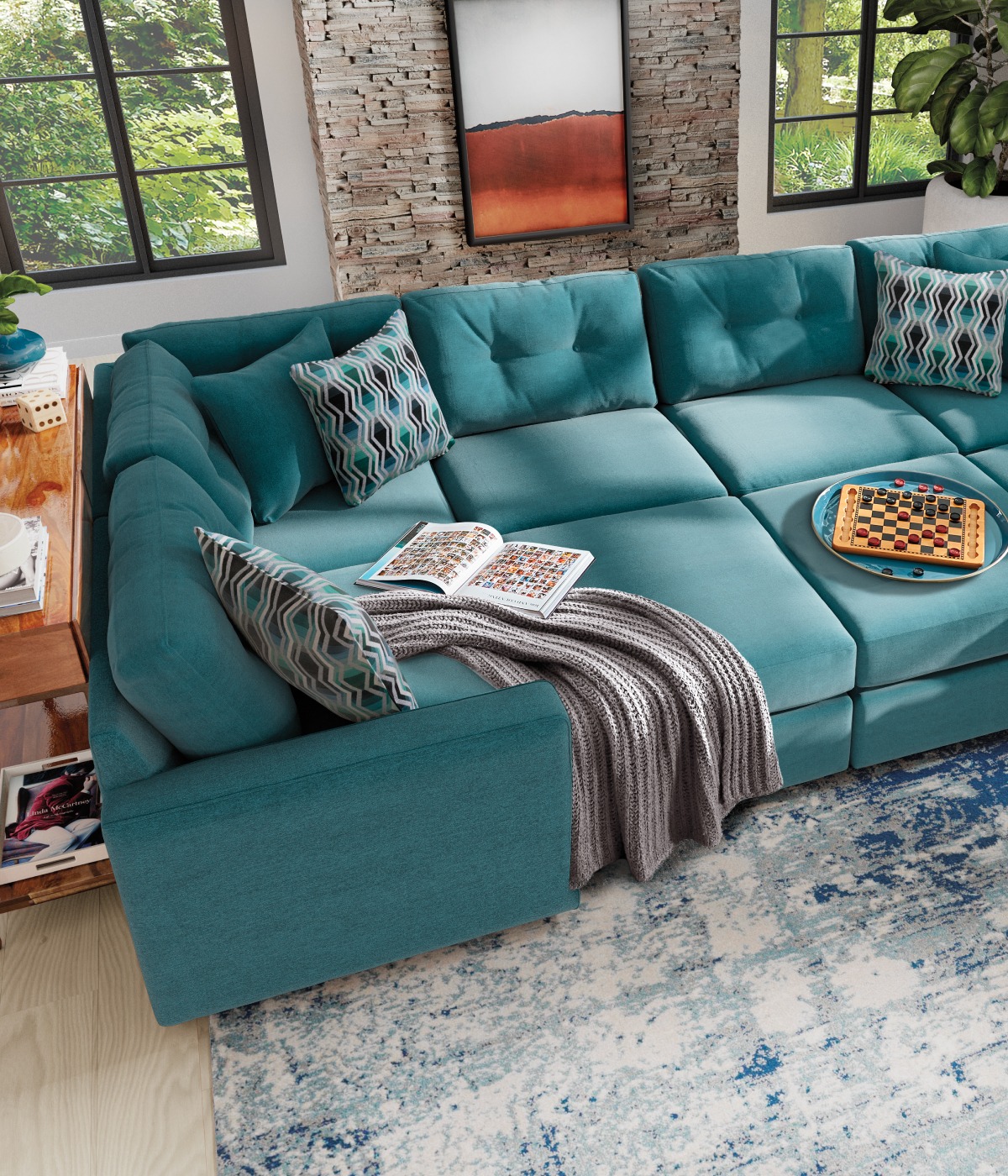 Teal couches shop for sale