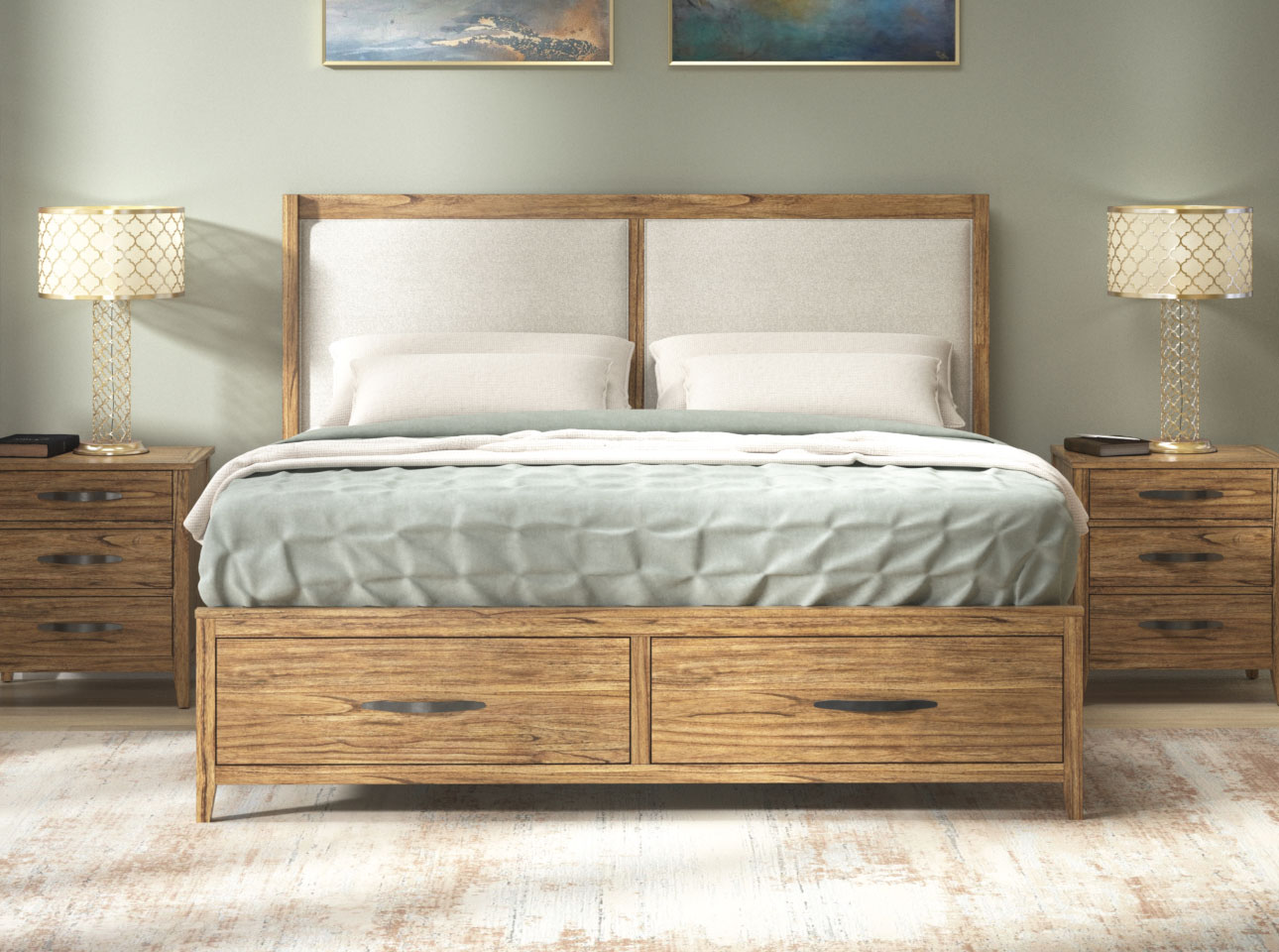 Bedroom featuring a reclaimed wood bed.