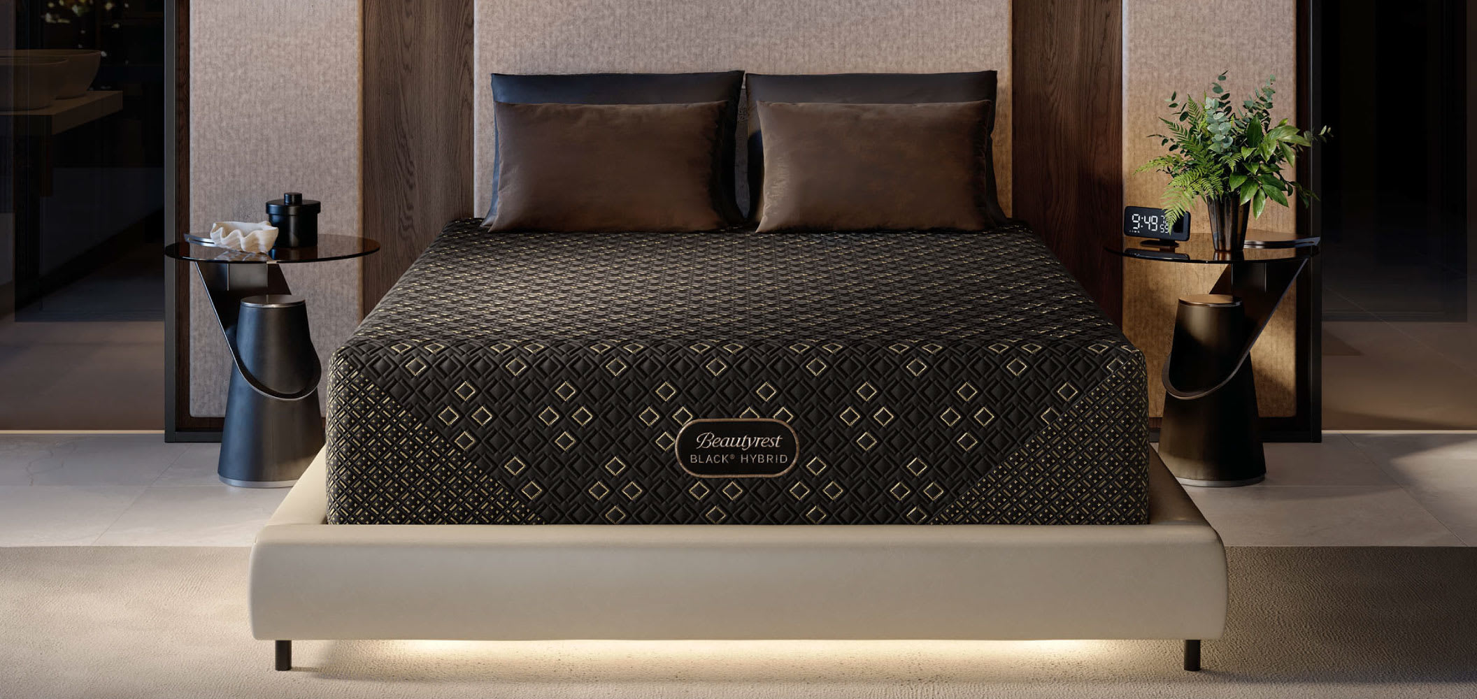 Beautyrest Black mattress in a bedroom.