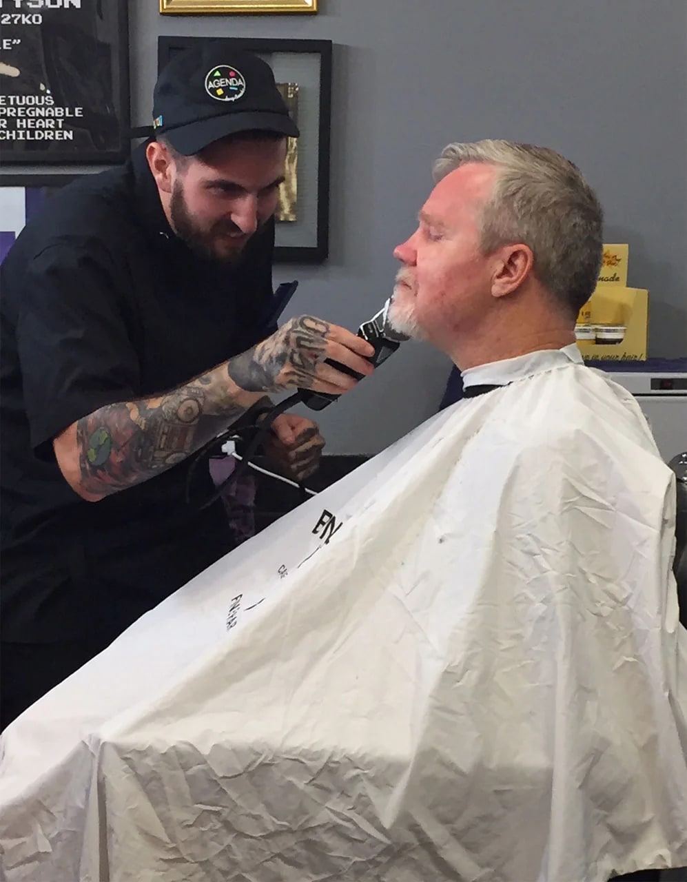 Barbering work at Tatanka Goods
