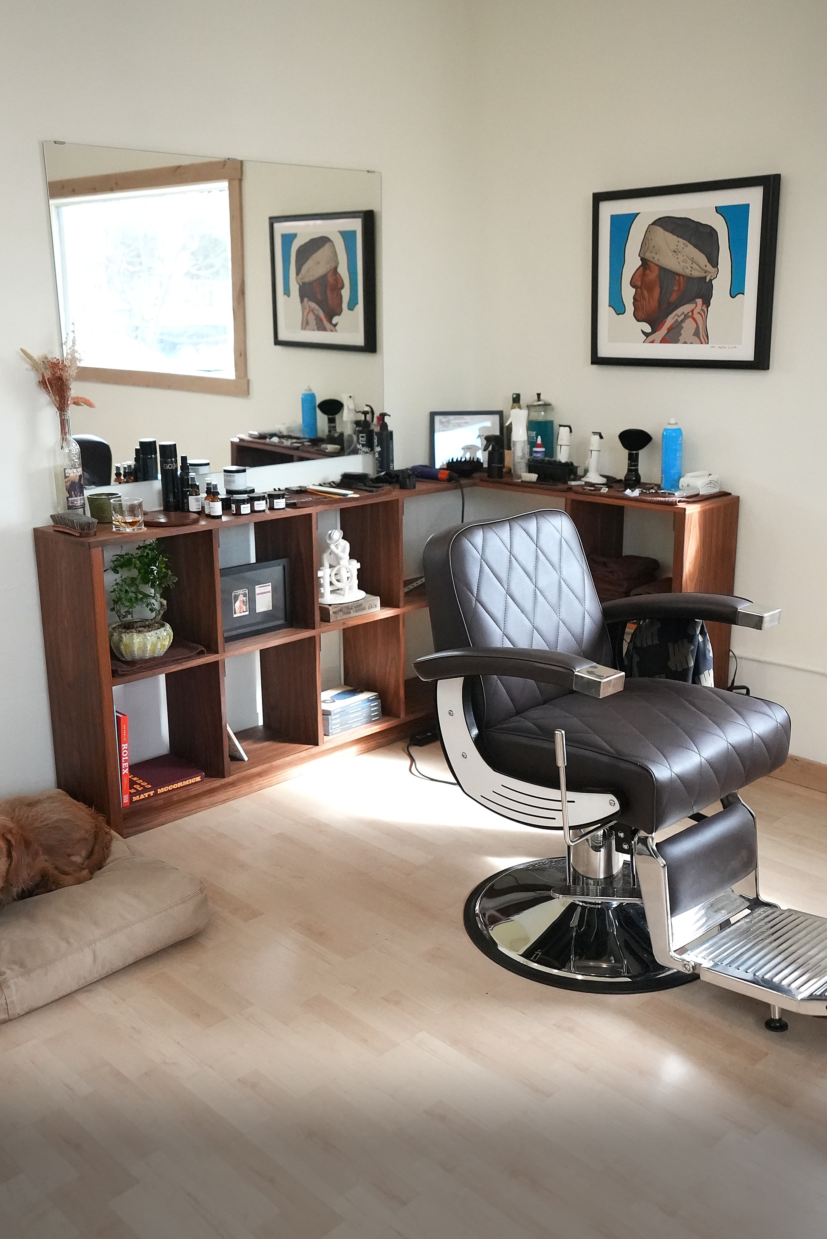 Inside Tatanka Goods, a barbershop in Bozeman, Montana