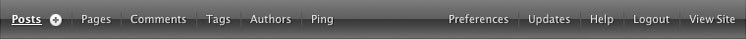 A screenshot of the navigation for SimpleLog
