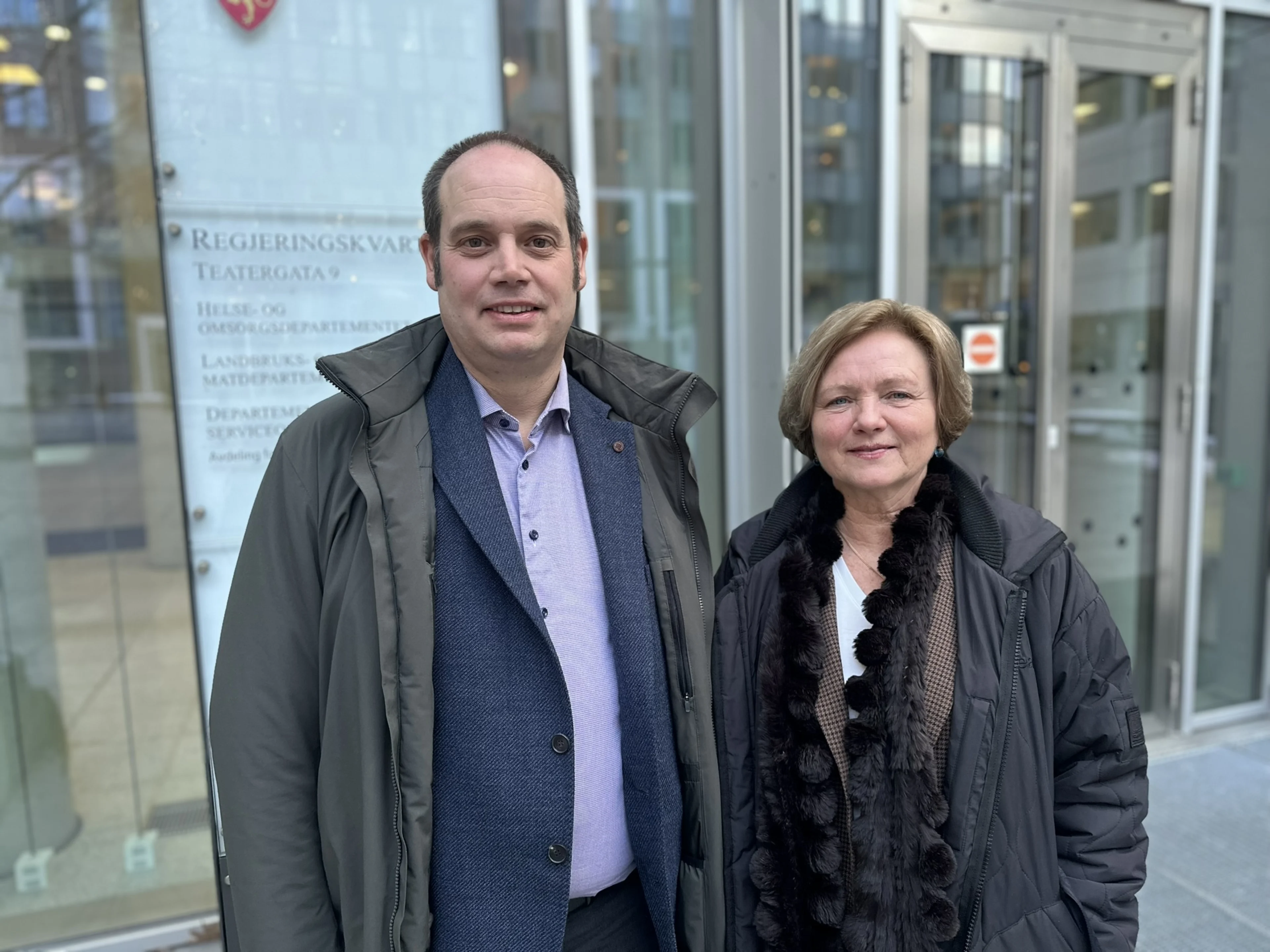 Elisabeth Morthen og Nils Olve Gillund, møte i Landbruksdepartementet