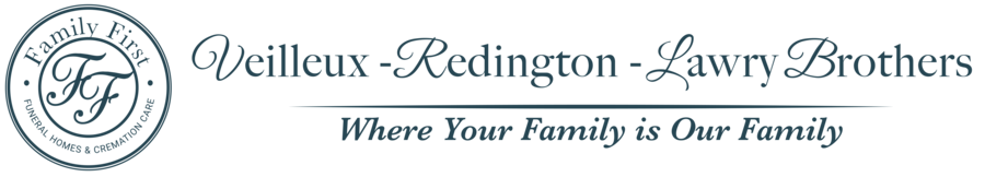 Logo for Veilleux-Redington-Lawry Brothers, "Where Your Family is Our Family," featuring a circled "FF" monogram.