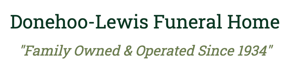 Donehoo-Lewis Funeral Home logo, with the text "Family Owned & Operated Since 1934" below it.