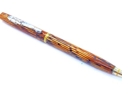 Vintage Stratford 77 Mechanical Pencil In Orange Striped Made In USA 1940`S 1