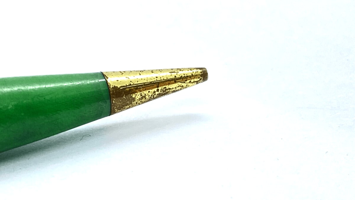 Vintage Conway Stewart Duro Point No 2R Pencil In Green Moire Made In England