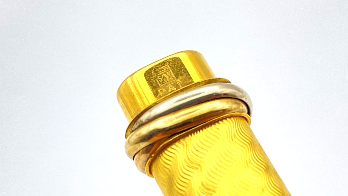 Vintage Cartier Vendome Rollerball Pen Rolled Gold Waivy Pattern Made In France