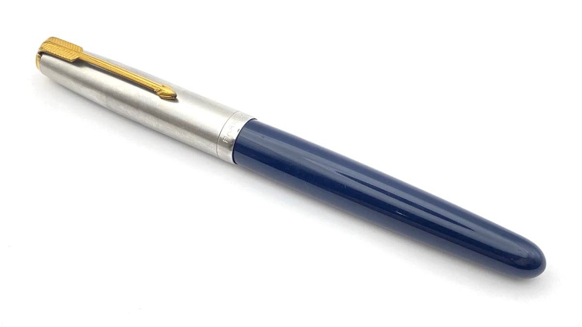 Vintage Parker 51 Classic Fountain Pen In Midnight Blue 14K Gold Fine NIB USA